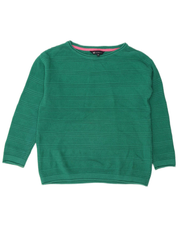 Crew Clothing Maglione da donna con scollo a barca UK 14 Grande cotone verde