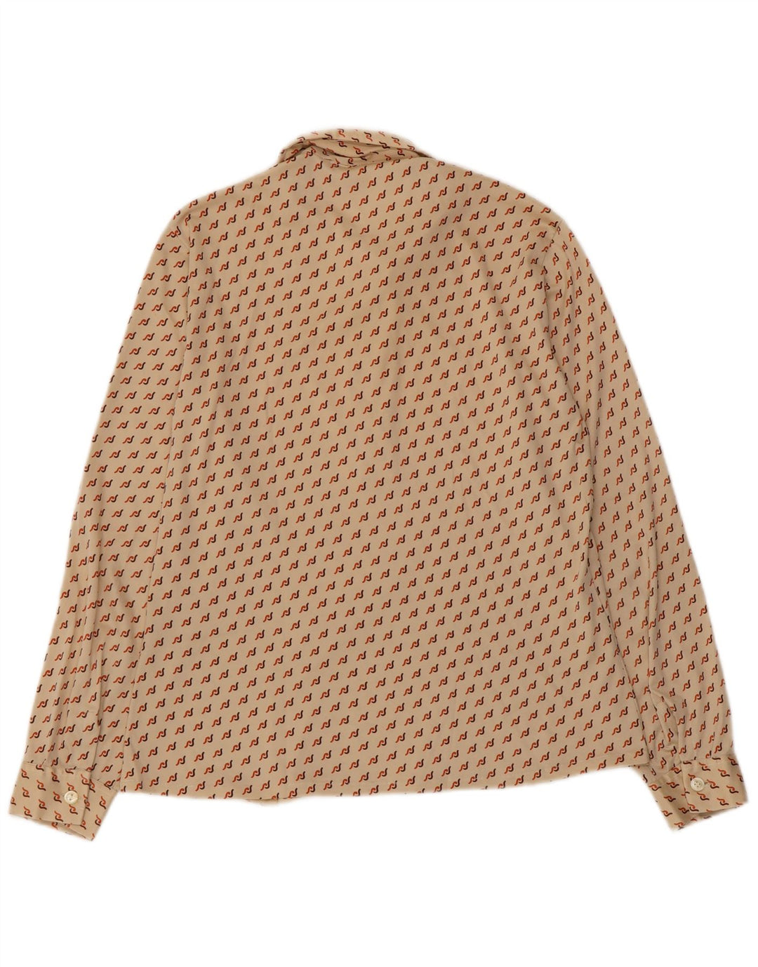 Camicia pullover da donna VINTAGE UK 16 Large Beige geometrica