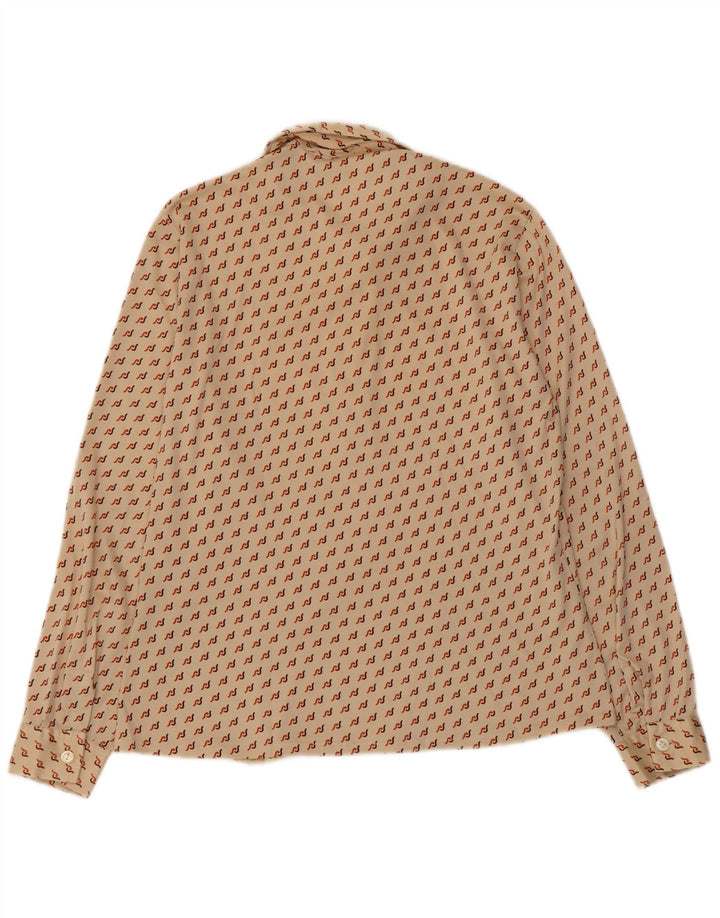 Camicia pullover da donna VINTAGE UK 16 Large Beige geometrica