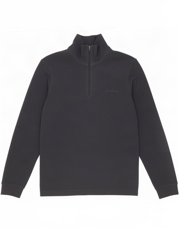 Maglione in pile da uomo con zip e collo Lotto, grande, in poliestere blu navy