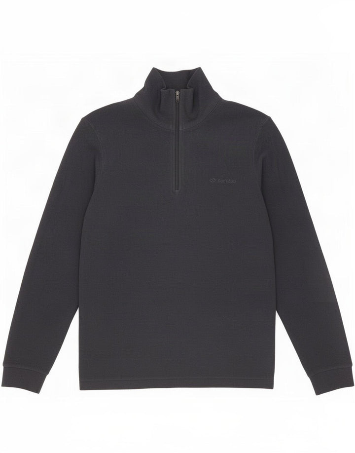 Maglione in pile da uomo con zip e collo Lotto, grande, in poliestere blu navy