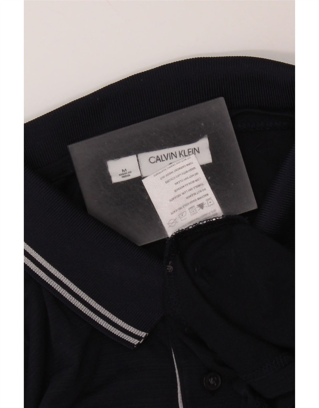 Polo da uomo Calvin Klein media poliestere blu navy