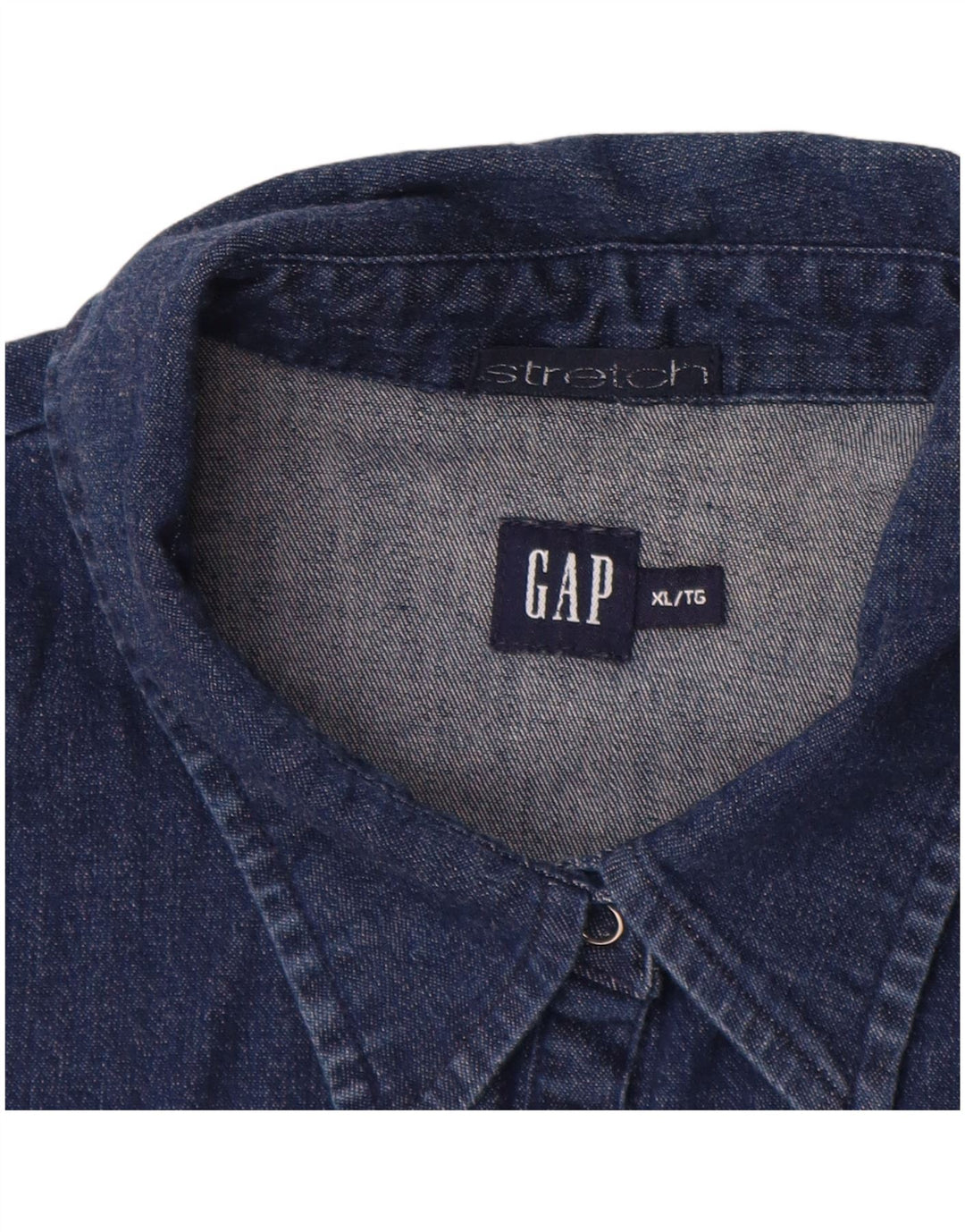 GAP Camicia in denim elasticizzato da donna con maniche a 3/4 UK 18 XL Cotone blu navy
