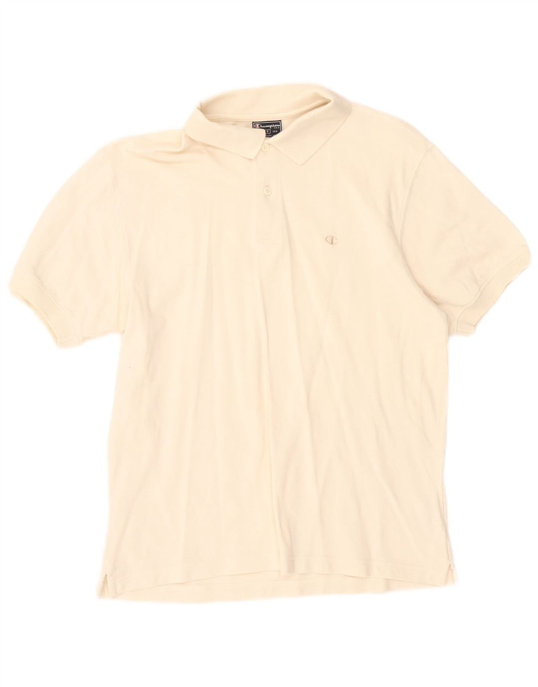 Polo da uomo Champion piccola in cotone bianco sporco