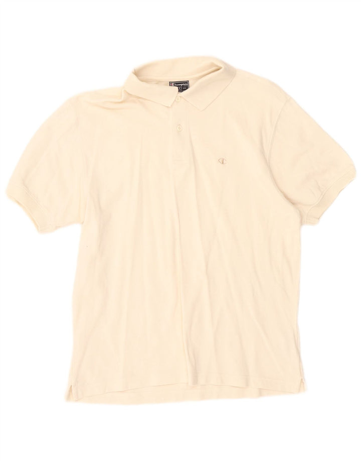 Polo da uomo Champion piccola in cotone bianco sporco