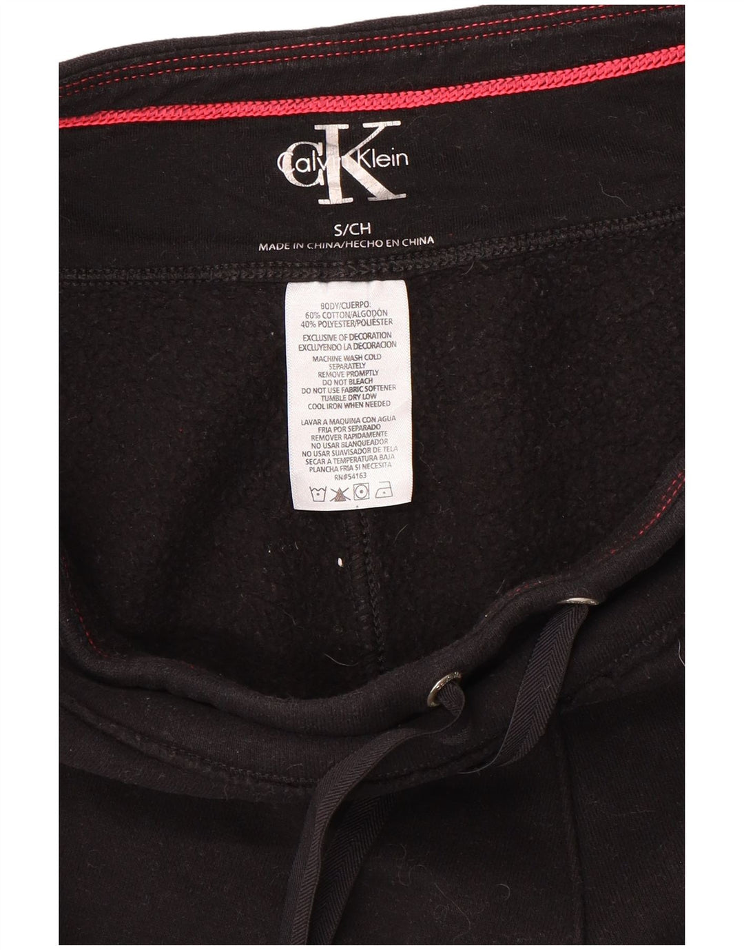 CALVIN KLEIN Pantaloni da tuta con grafica da donna Joggers UK 10 Small Nero