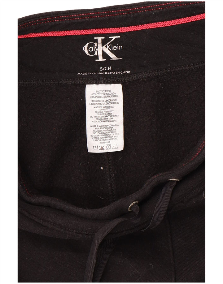 CALVIN KLEIN Pantaloni da tuta con grafica da donna Joggers UK 10 Small Nero