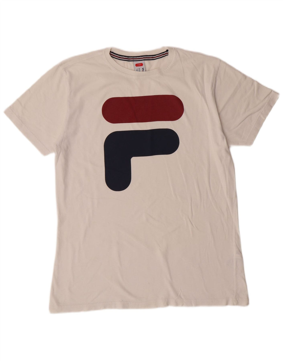 T-shirt grafica da tennis da uomo FILA Top IT 46 Small White Cotton Sports