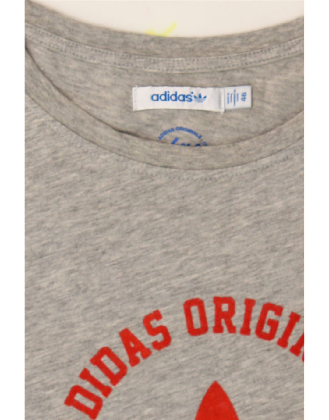 ADIDAS Womens Graphic T-Shirt Top EU 46 Large Grey Cotton Vintage Adidas and Second-Hand Adidas from Messina Hembry 