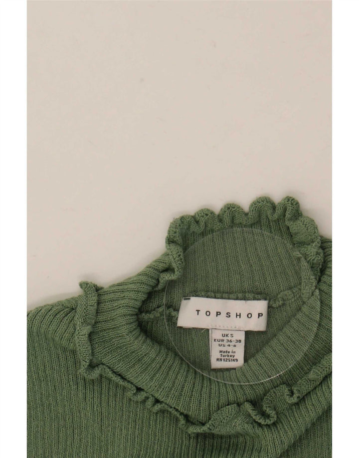 Topshop Canottiera corta da donna UK 8 piccola verde