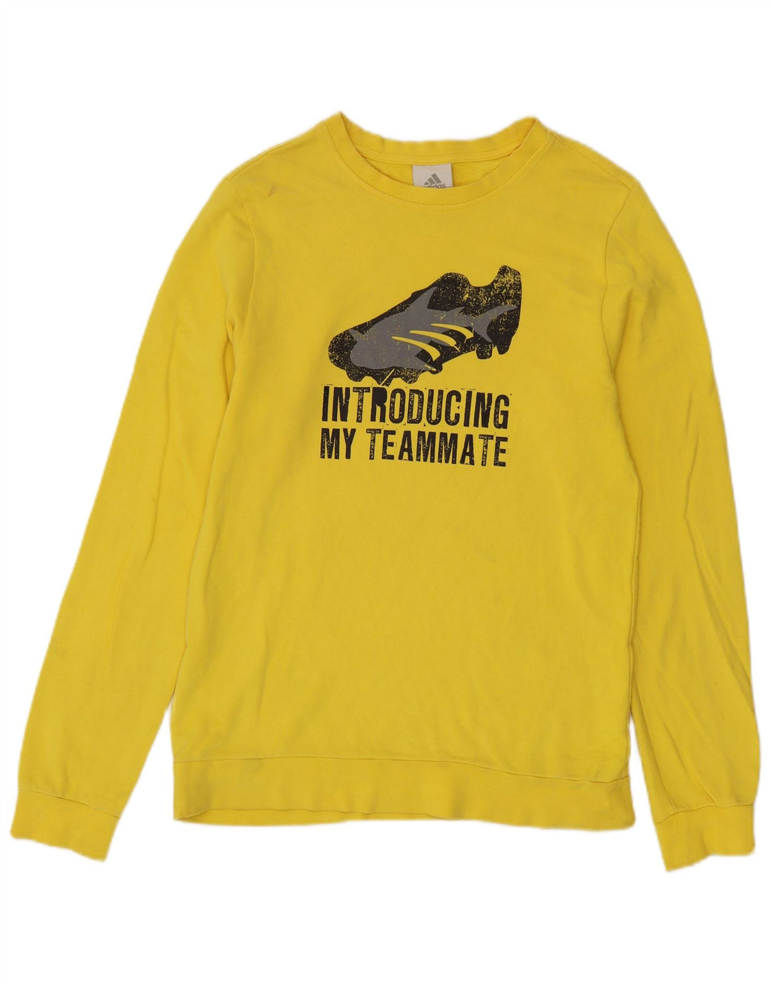 Felpa grafica da uomo Adidas Maglione giallo medio