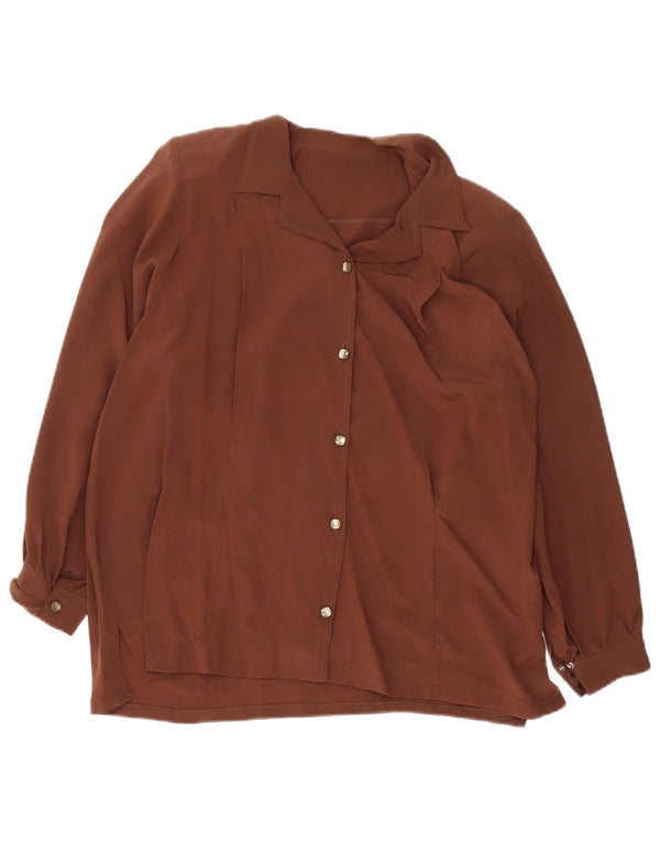 Camicia vintage da donna UK 12 Marrone medio