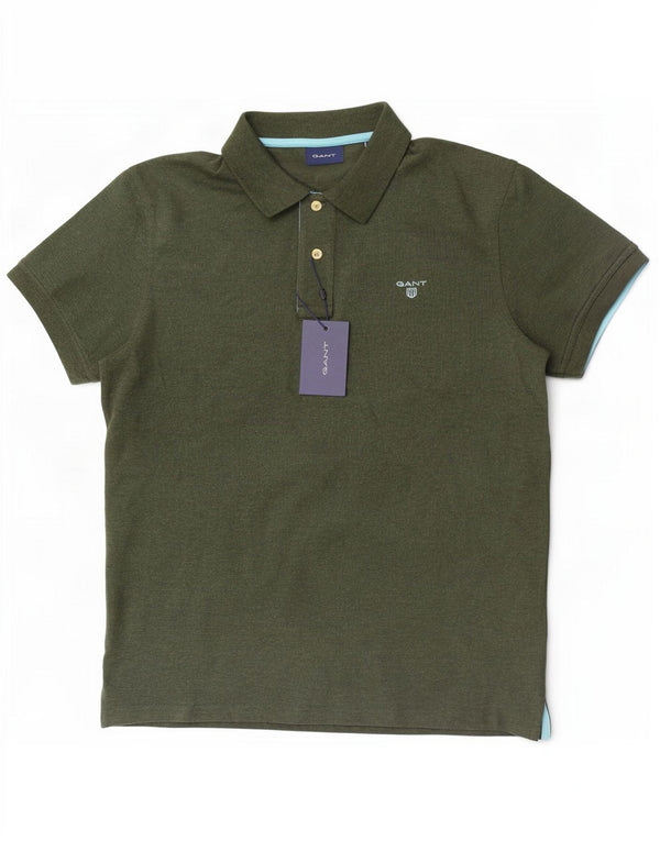 Polo da uomo Gant grande in cotone verde