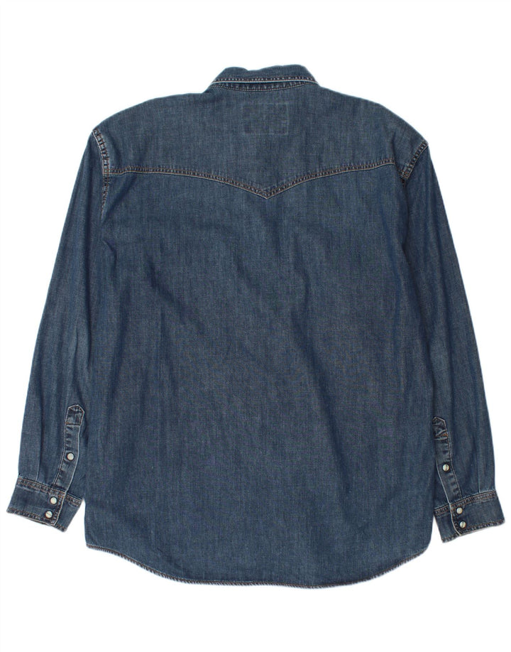 Camicia di jeans da uomo Wrangler XL in cotone blu