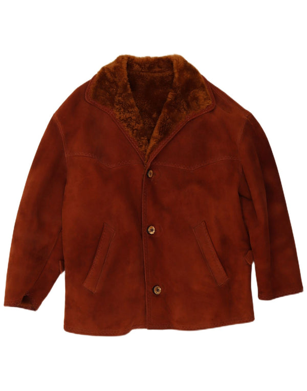 Giacca in shearling vintage da uomo UK 38 Marrone medio