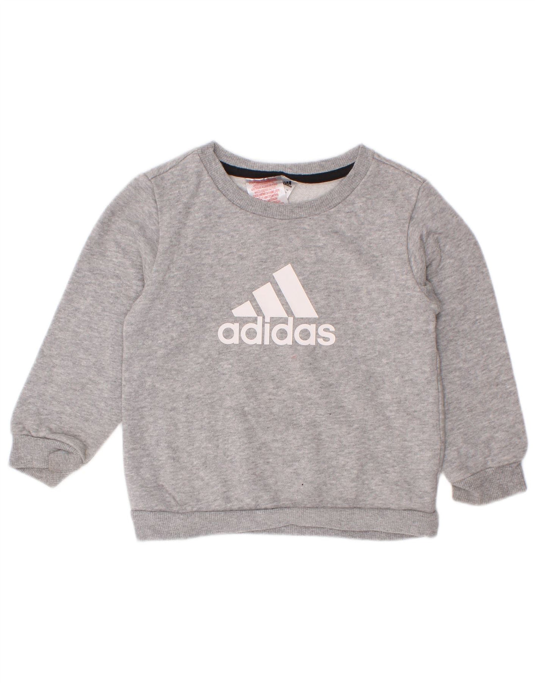 Felpa con grafica Adidas per ragazzi, 2-3 anni, cotone chiazzato grigio