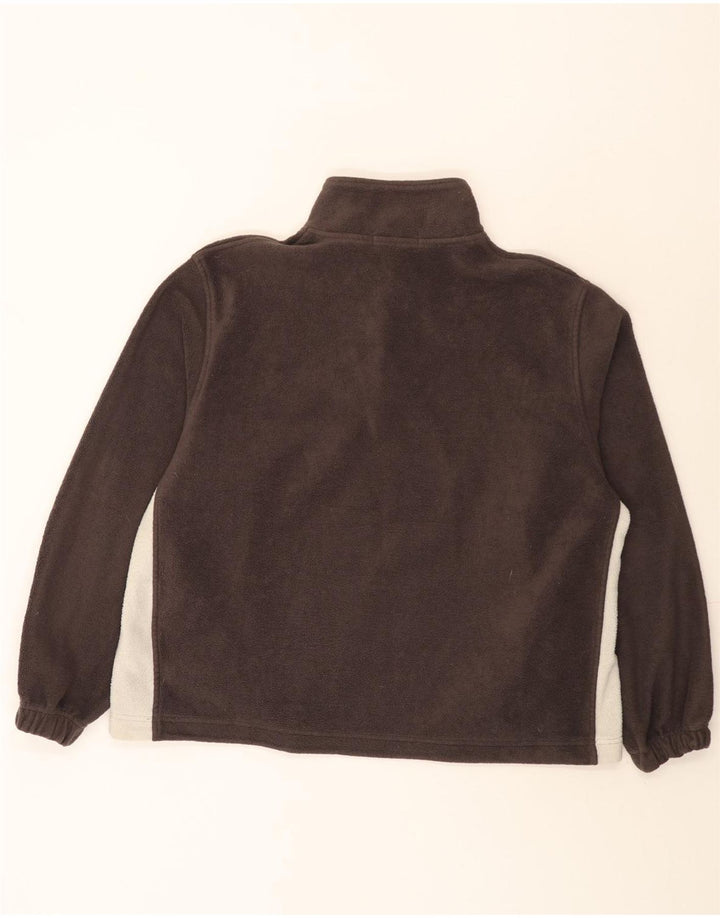 Maglione in pile da uomo Fila con zip e collo, grande, in poliestere color block marrone