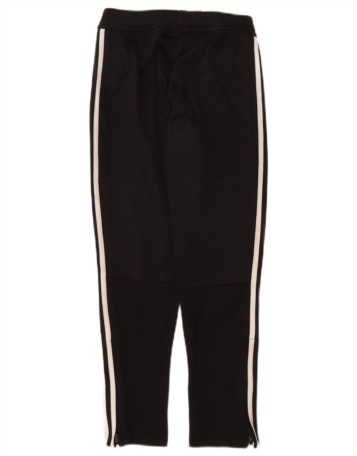 ADIDAS Boys Tracksuit Trousers 9-10 Years Black Polyester
