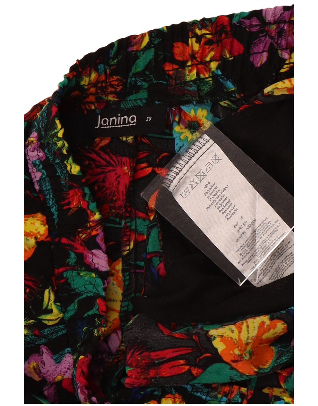 JANINA Womens Casual Trousers EU 38 Medium W34 L28 Multicoloured Floral