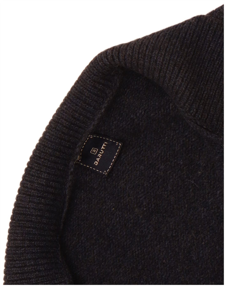 Maglione cardigan militare da uomo piccolo blu navy