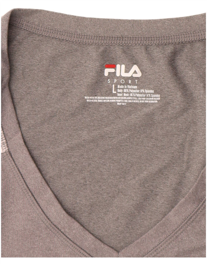 T-shirt da donna FILA Top UK 14 Large Grigio Colourblock