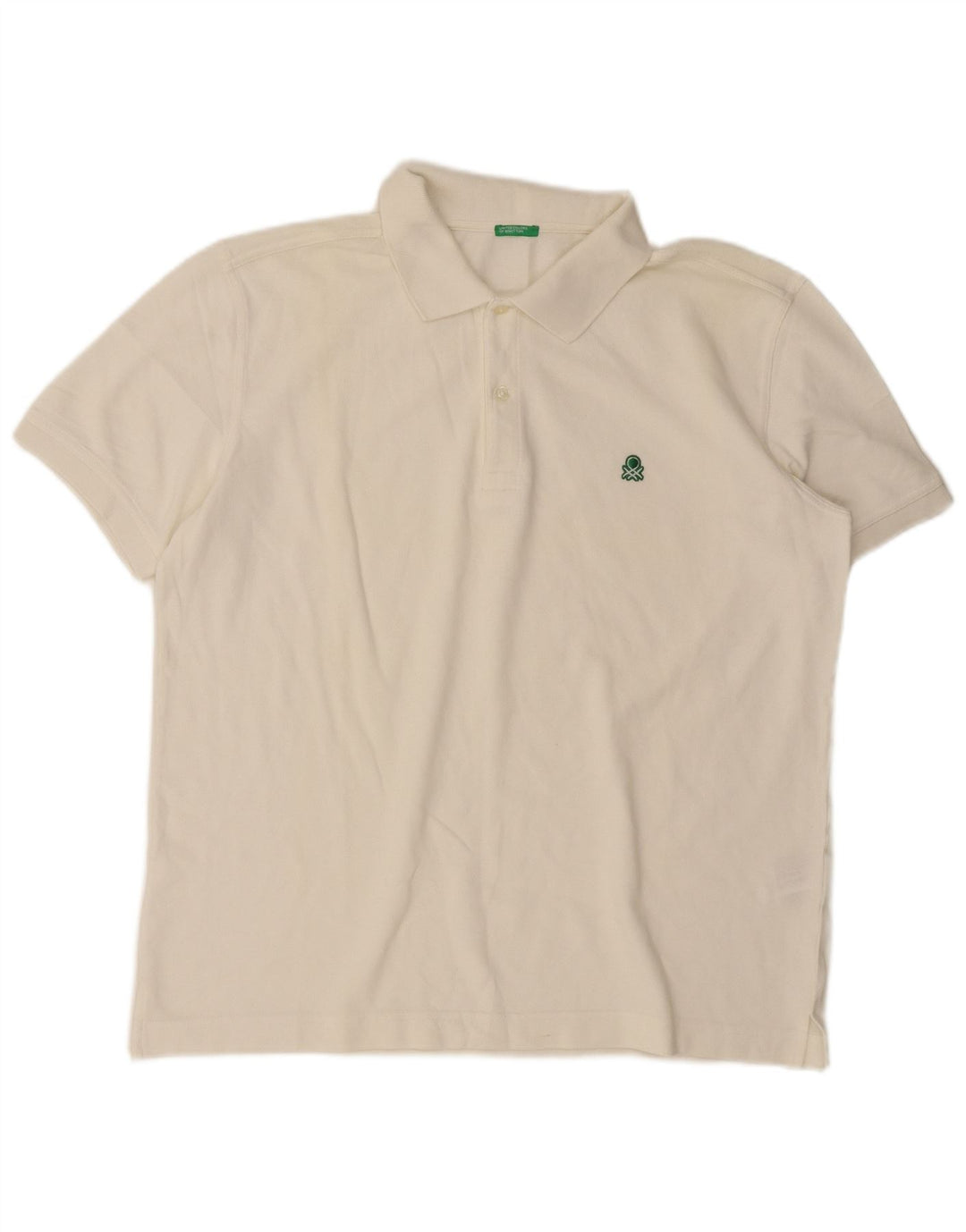 Polo Benetton Uomo XL Cotone Bianco