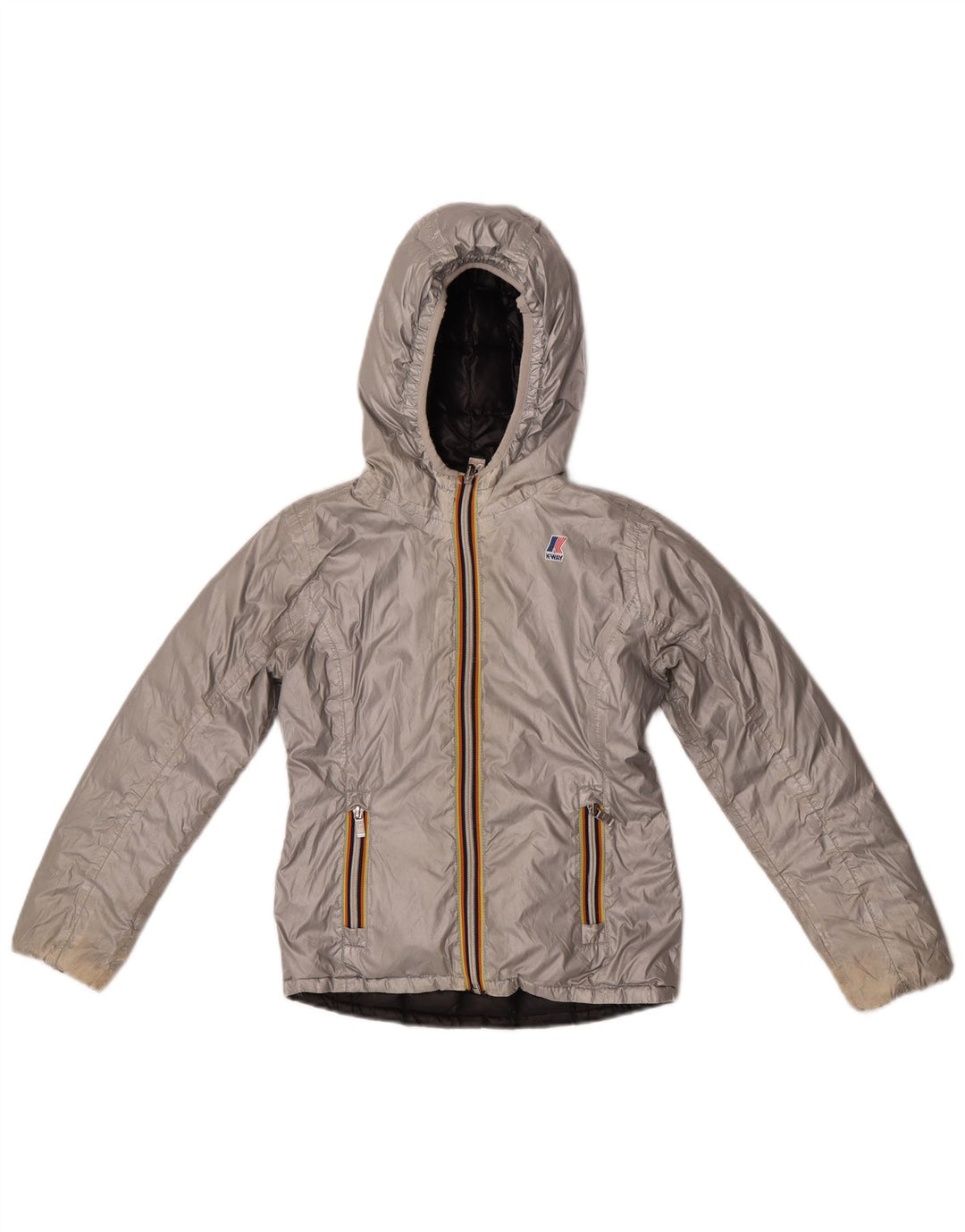 Piumino Reversibile Bambina K-Way 9-10 Anni Argento Poliestere