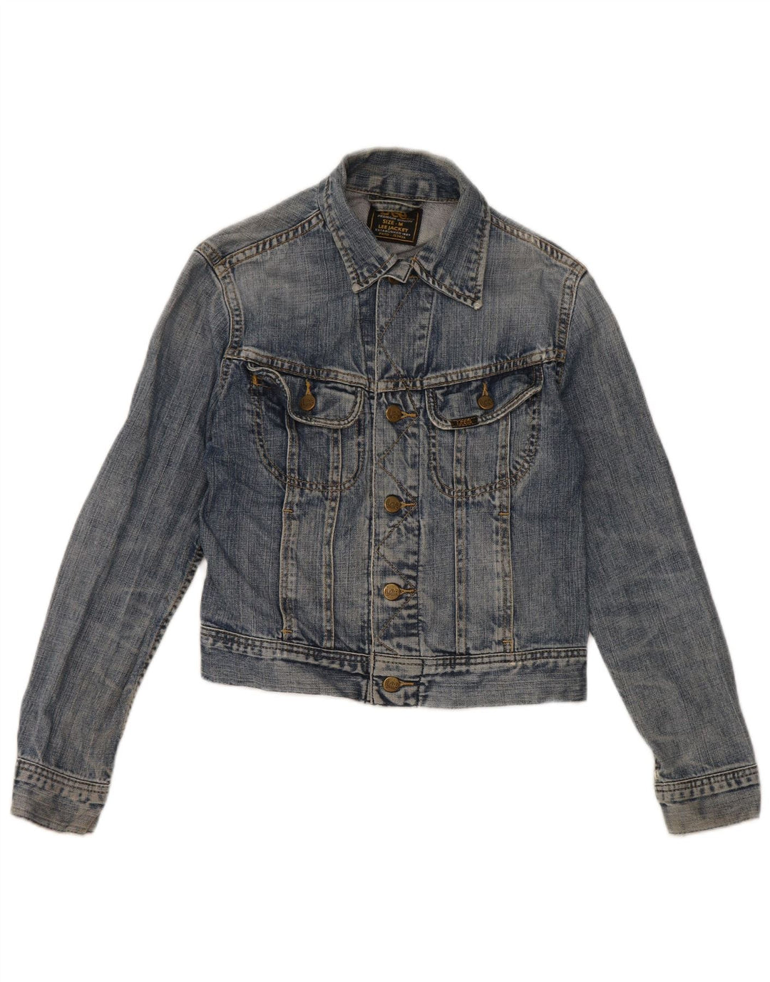 Giacca in denim corta da donna Lee UK 12 Cotone blu medio