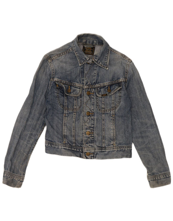 Giacca in denim corta da donna Lee UK 12 Cotone blu medio
