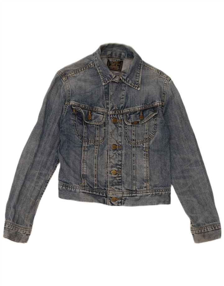 Giacca in denim corta da donna Lee UK 12 Cotone blu medio