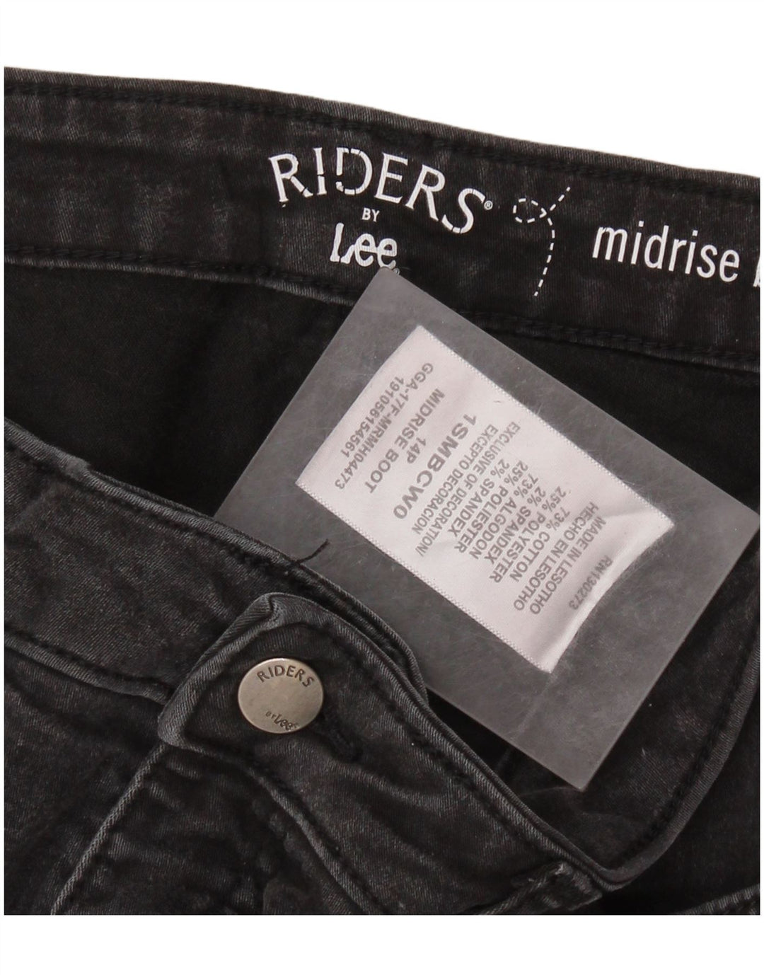 Jeans LEE Riders da donna a vita media con taglio bootcut US 14 XL W32 L24 Nero