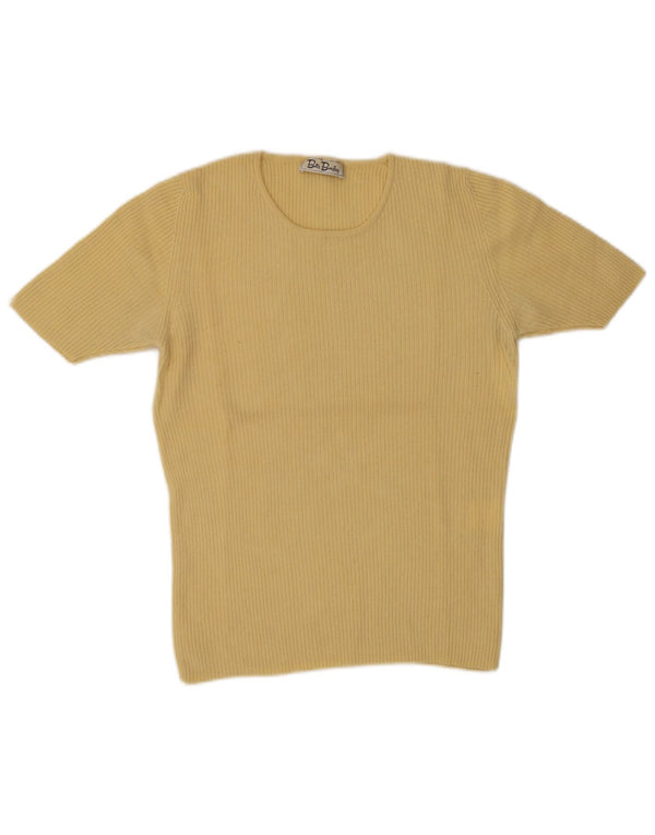 Maglione maglione girocollo da donna Betty Barclay UK 14 grande giallo