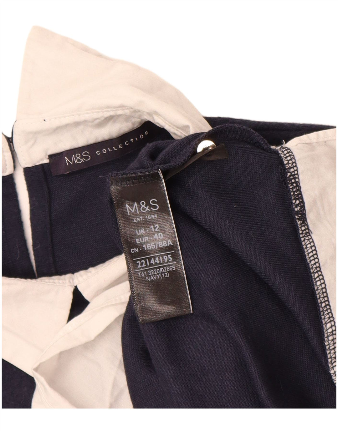 Maglione maglione collo alto da donna Marks & Spencer UK 12 medio blu navy