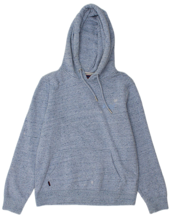 Felpa con cappuccio da donna Superdry UK 12 Cotone chiazzato blu medio