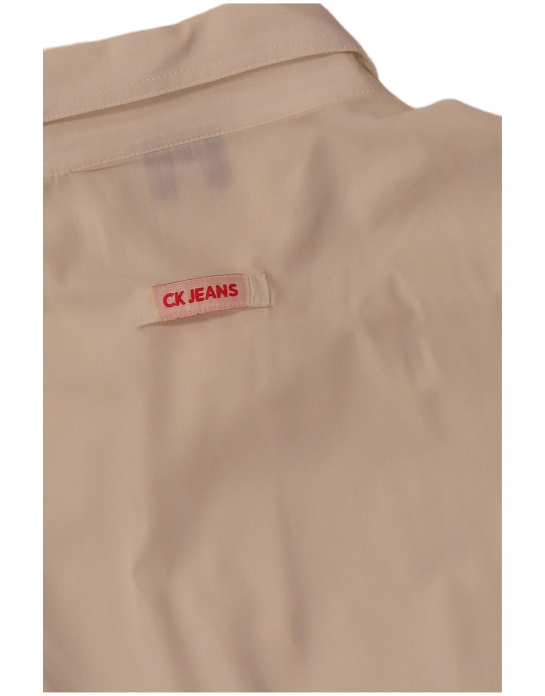 CALVIN KLEIN JEANS Camicia a maniche a 3/4 da donna UK 16 Large Bianco sporco