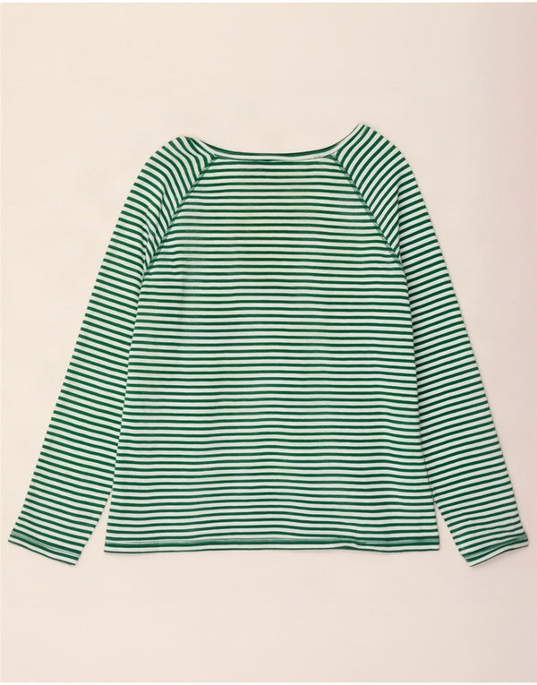 Marks & Spencer Top da donna a maniche lunghe UK 18 XL Cotone a righe verdi