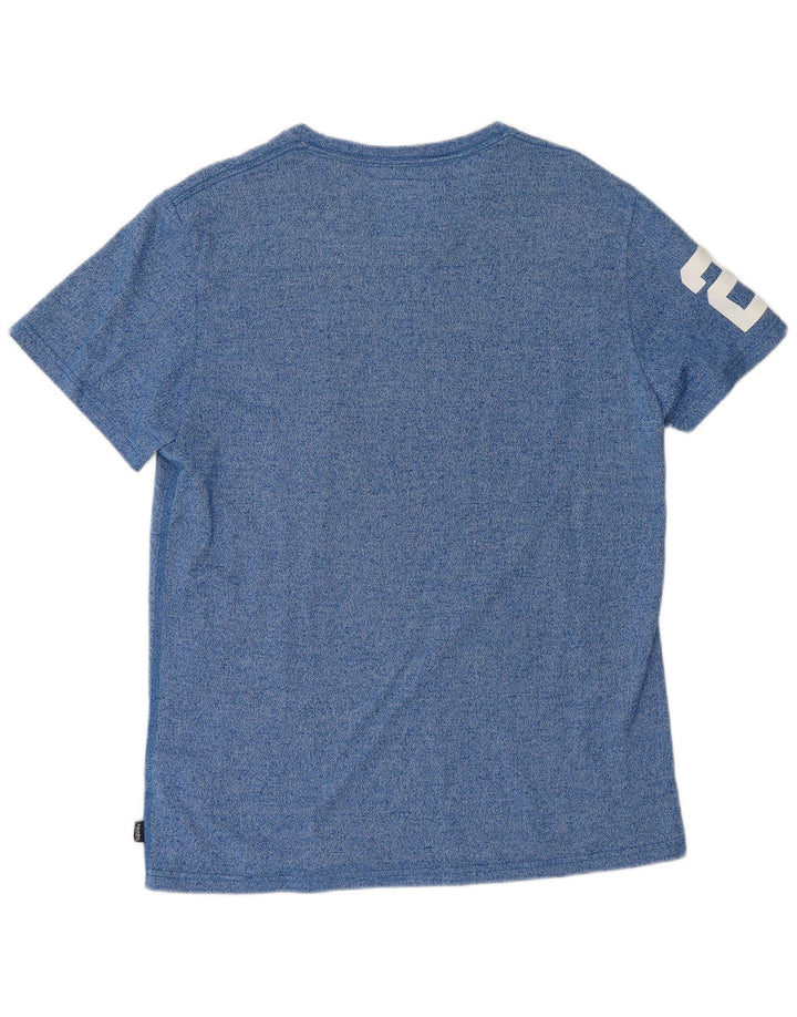 T-shirt grafica da uomo Superdry Top XL in cotone chiazzato blu