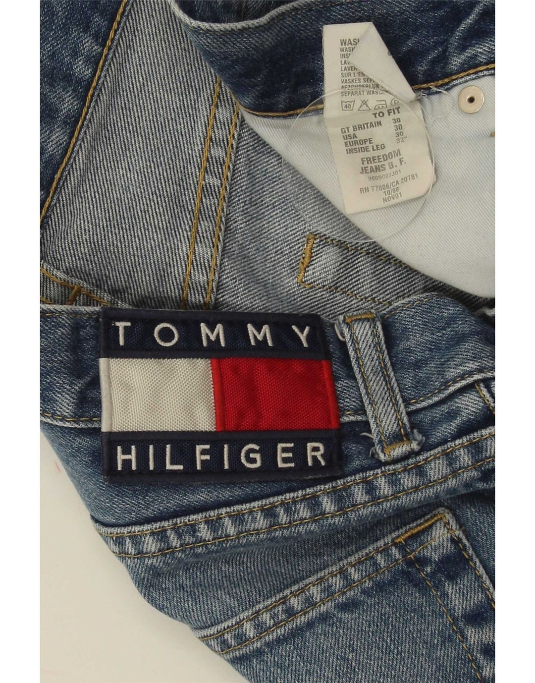 Jeans dritti da uomo Tommy Hilfiger W30 L30 cotone blu