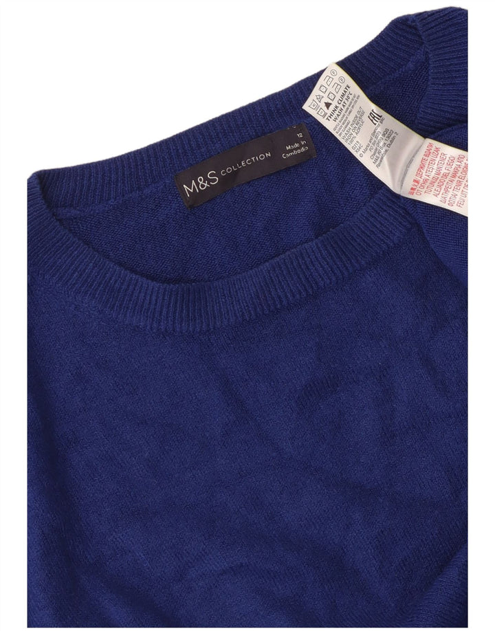 Maglione maglione con scollo a barca da donna Marks & Spencer UK 12 Acrilico blu medio