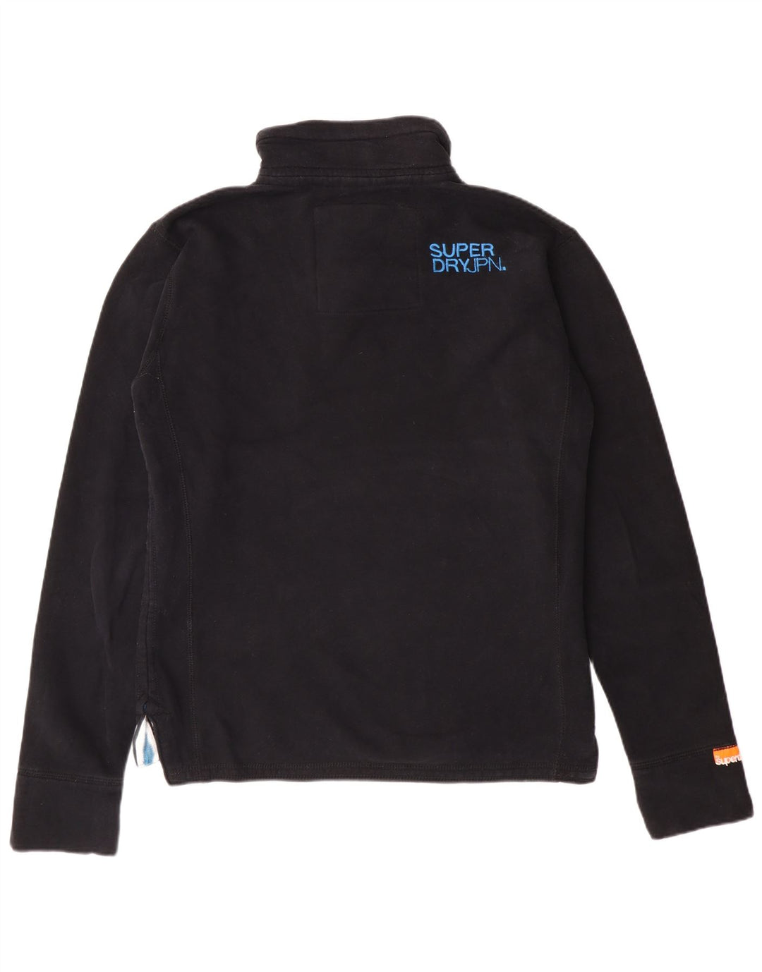 Felpa da uomo con collo abbottonato Superdry, maglione grande, cotone nero