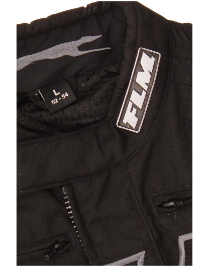 Giacca FLM Graphic Racer da uomo IT 52/54 Large Nera in poliammide