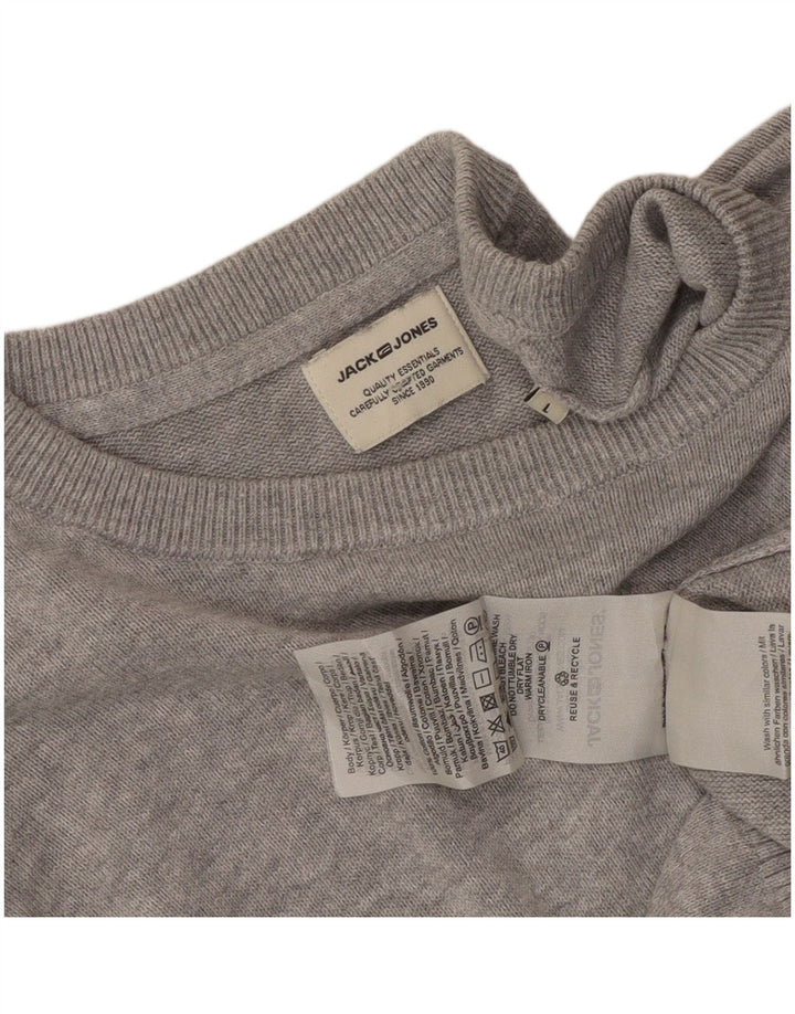 Jack & Jones Maglione da uomo con scollo a barca grande cotone grigio