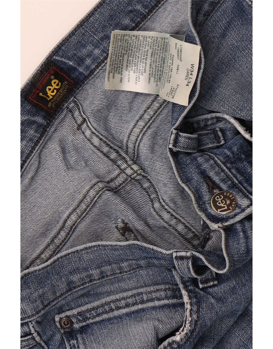 Jeans dritti da uomo Lee Daren W34 L34 cotone blu