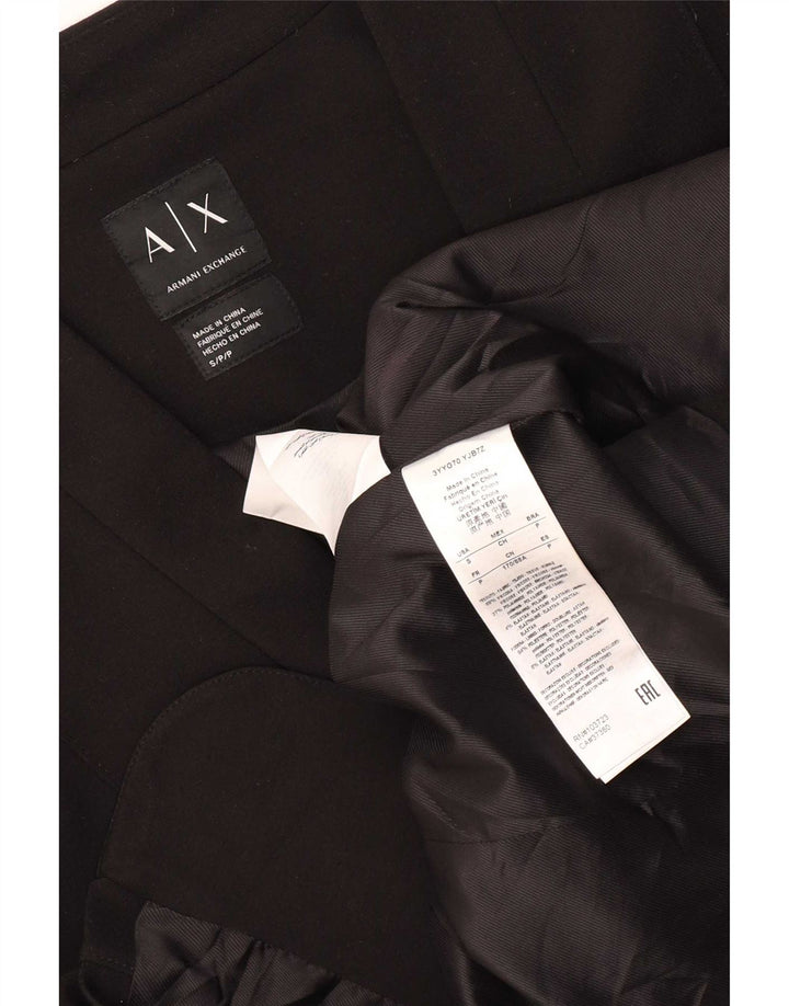 Armani Giacca Blazer da Donna a 1 Bottone UK 10 Piccola in Viscosa Nera