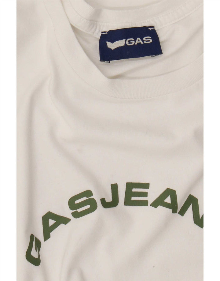 T-shirt grafica da uomo Gas Top bianco medio