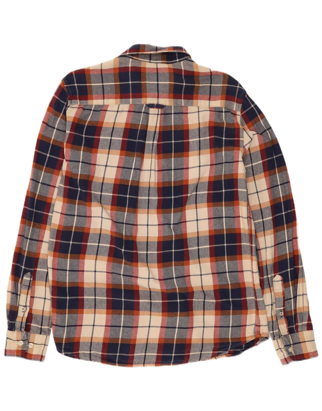 Crew Clothing Camicia da uomo in flanella di cotone a quadri blu navy medio