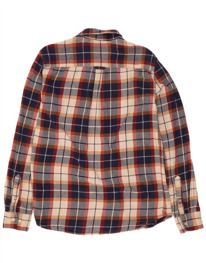 Crew Clothing Camicia da uomo in flanella di cotone a quadri blu navy medio