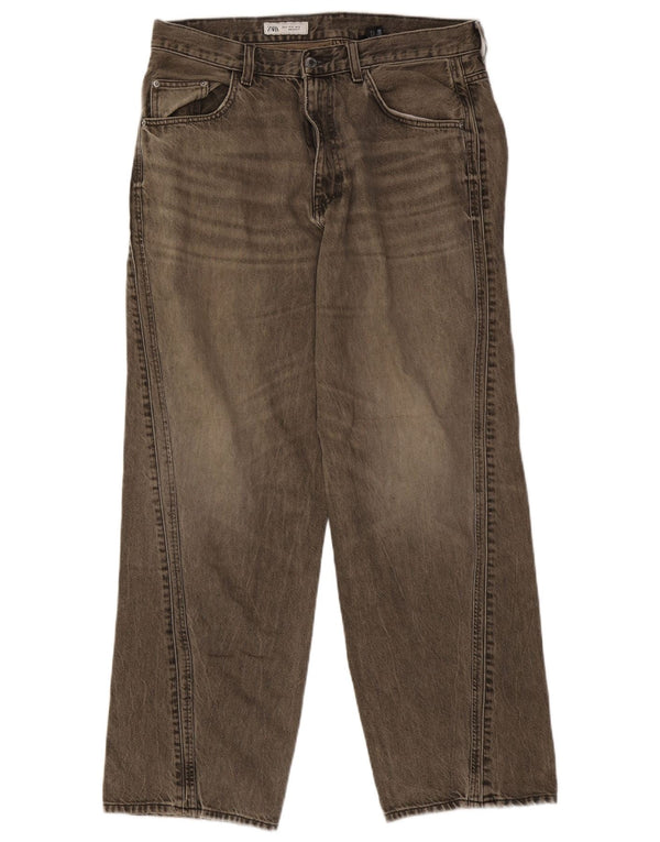 Jeans larghi da donna Zara EU 42 Large W32 L32 cotone grigio