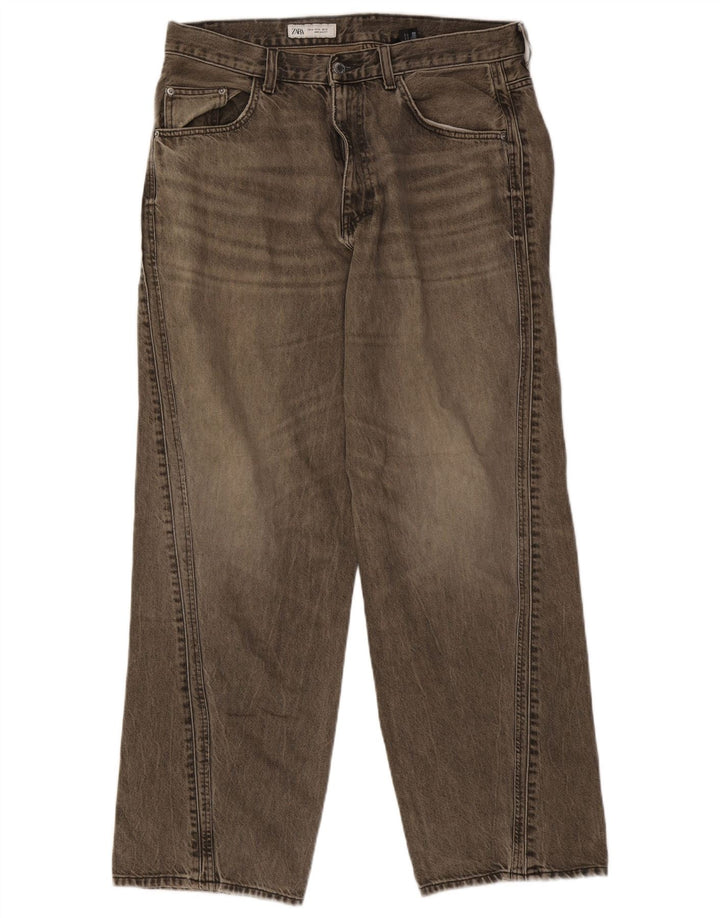 Jeans larghi da donna Zara EU 42 Large W32 L32 cotone grigio