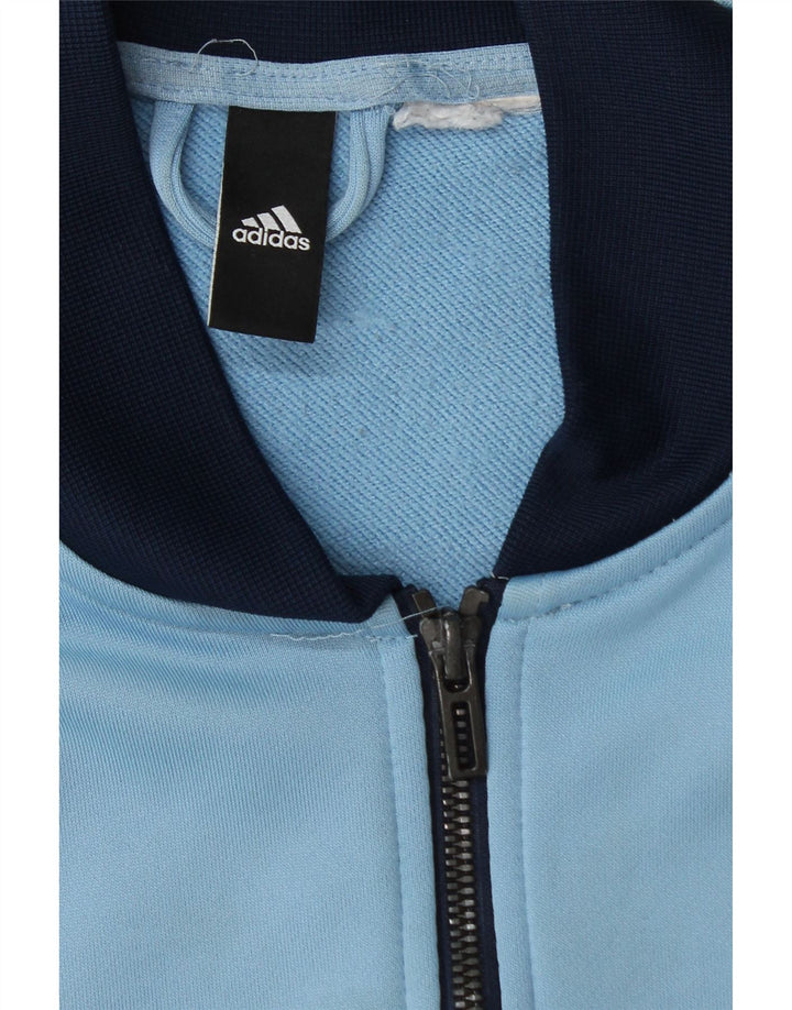 Giacca da ginnastica da uomo Adidas, giacca grande, in poliestere color block blu